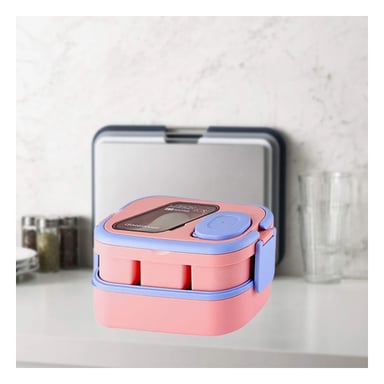 PACK6 POTE MODULAR CON SEPARADORES 2 PISOS ROSADO Y LILA PARA COCINA ORGANIZADA - 2