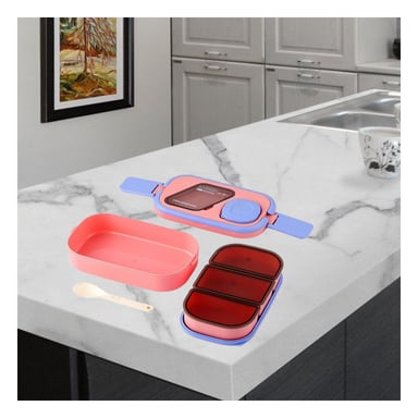 PACK6 POTE MODULAR CON SEPARADORES 2 PISOS ROSADO Y LILA PARA COCINA ORGANIZADA - 3