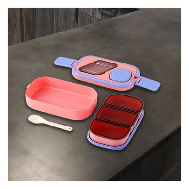PACK6 POTE MODULAR CON SEPARADORES 2 PISOS ROSADO Y LILA PARA COCINA ORGANIZADA - 5