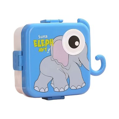 PACK2 ENVASE ESTILO ELEFANTE CON DIVISIONES PARA BOCADILLOS Y QUESOS AZUL Y+REGALO STICKER - 2