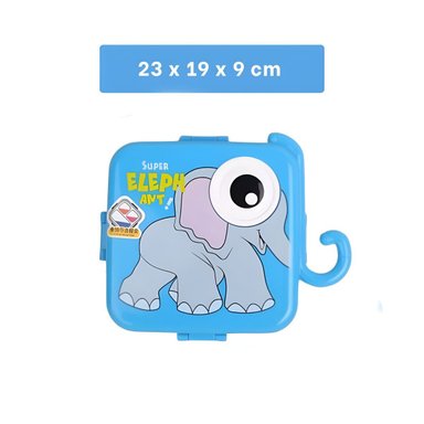 PACK2 ENVASE ESTILO ELEFANTE CON DIVISIONES PARA BOCADILLOS Y QUESOS AZUL Y+REGALO STICKER - 4