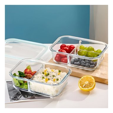 PACK12 CONSERVADOR REUTILIZABLE DE VIDRIO PARA COMIDAS FRESCAS CELESTE - 3