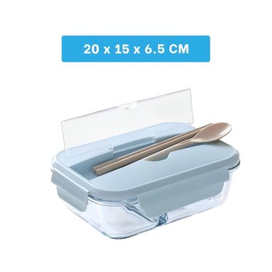 PACK12 CONSERVADOR REUTILIZABLE DE VIDRIO PARA COMIDAS FRESCAS CELESTE - 4