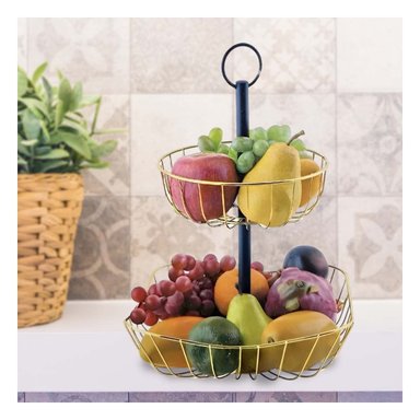 PACK2 EXPOSITOR MULTIFUNCION PARA PRESENTACION DE FRUTAS FRESCAS DORADO Y+REGALO STICKER - 5