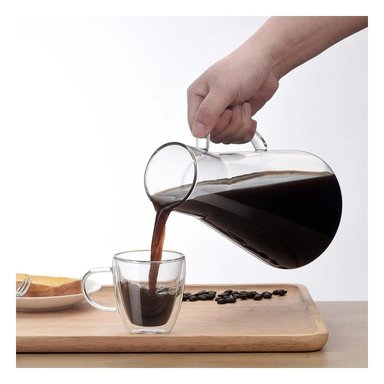 RECIPIENTE DE VIDRIO TRANSPARENTE 26 X 13,5 CM PARA CAFE Y TE - 1