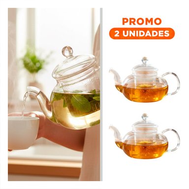 PACK2 JARRA TRANSPARENTE PARA SERVIR TE Y OTRAS INFUSIONES 1000 ML - 1