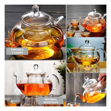 PACK4 EQUIPO DE TE ELEGANTE PARA PREPARAR INFUSIONES AROMÁTICAS 800 ML Y+REGALO STICKER - 2