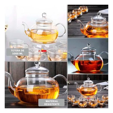 TETERA TRANSPARENTE PARA DISFRUTAR TE CALIENTE EN CASA 1000 ML - 5