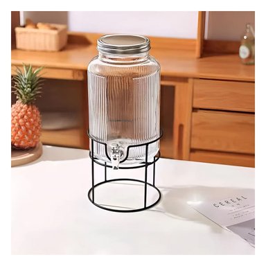 DISTRIBUIDOR DE BEBIDA PARA REFRESCOS Y AGUA EN HOGAR Y COCINA NEGRO Y TRANSPARENTE 5,5L - 2