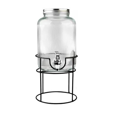 DISTRIBUIDOR DE BEBIDA PARA INFUSIONES FRIAS NEGRO Y TRANSPARENTE 5,5L Y+PAPEL REGALO - 1