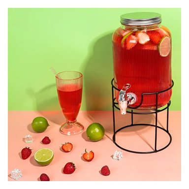 DISTRIBUIDOR DE BEBIDA PARA INFUSIONES FRIAS NEGRO Y TRANSPARENTE 5,5L Y+PAPEL REGALO - 2