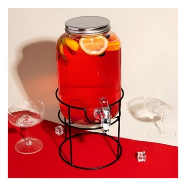 DISTRIBUIDOR DE BEBIDA PARA INFUSIONES FRIAS NEGRO Y TRANSPARENTE 5,5L Y+PAPEL REGALO - 3