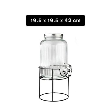 DISTRIBUIDOR DE BEBIDA PARA INFUSIONES FRIAS NEGRO Y TRANSPARENTE 5,5L Y+PAPEL REGALO - 4