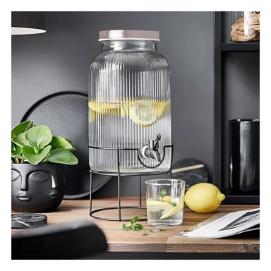 DISTRIBUIDOR DE BEBIDA PARA INFUSIONES FRIAS NEGRO Y TRANSPARENTE 5,5L Y+PAPEL REGALO - 5