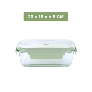 PACK4 ORGANIZADOR DE VIDRIO CON CUBIERTOS Y TAPA VERDE PARA LONCHERA Y+REGALO STICKER - 4