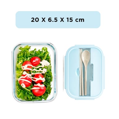 PACK2 CAJA PORTATIL PARA SNACKS CON SET DE CUBIERTOS CELESTE Y+PAPEL REGALO - 4
