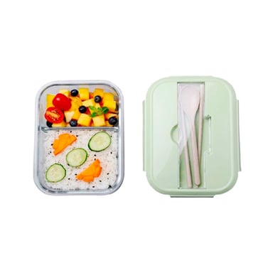 PACK12 ALMACENADOR CON CUBIERTOS Y COMPARTIMENTOS INTEGRADOS VERDE Y+REGALO STICKER - 2