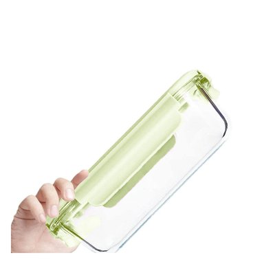 ENVASE COMPACTO DE VIDRIO CON CUBIERTOS Y AJUSTE VERDE Y+LIGAS REGALO - 3