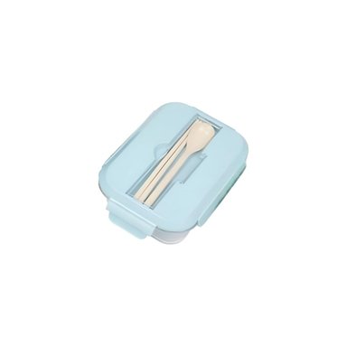 PACK4 CAJA DE ALMUERZO DE VIDRIO CON ACCESORIOS CELESTE Y+PAPEL REGALO - 3