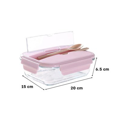 PACK2 CONSERVADOR DE COMIDAS EN VIDRIO ROSADO Y+REGALO STICKER - 4
