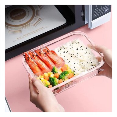 PACK2 CONSERVADOR DE COMIDAS EN VIDRIO ROSADO Y+REGALO STICKER - 5
