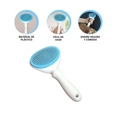 ACCESORIO REMOVEDOR DE PELUSA CELESTE Y BLANCO PARA ROPA SOFA Y TAPIZ - 3