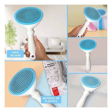 ACCESORIO REMOVEDOR DE PELUSA CELESTE Y BLANCO PARA ROPA SOFA Y TAPIZ - 5