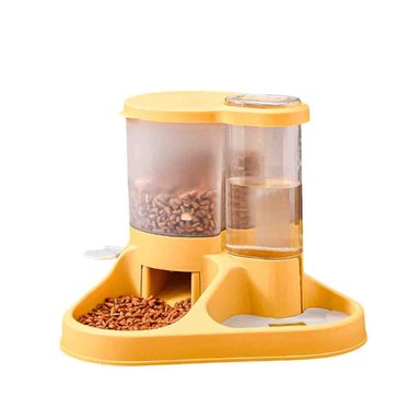 PACK2 EQUIPO INTEGRADO DE COMIDA Y AGUA PARA MASCOTA CON LLAVE AMARILLO SEGURO Y+REGALO STICKER - 2