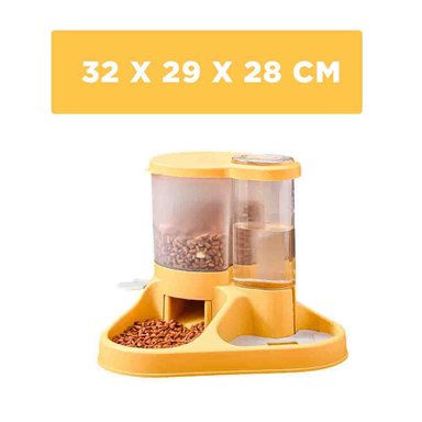 PLATO CON DISPENSADOR DE AGUA PARA MASCOTA CON LLAVE AMARILLO FIRME Y+LIGAS REGALO - 4