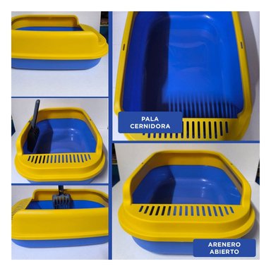 PACK6 CUBETA HIGIENICA AMPLIA PARA MASCOTA 51X36,5CM AZUL Y AMARILLO Y+PAPEL REGALO - 3