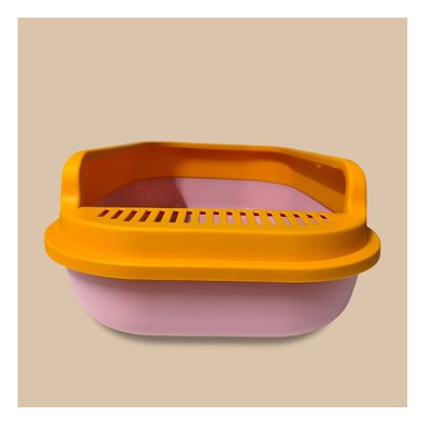 PACK2 CONTENEDOR DE ARENA ABIERTO CON PALA CERNIDORA 51X36,5CM ROSADO Y NARANJA - 3