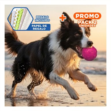 PACK2 JUGUETE CANINO PET PARA ACTIVIDAD FISICA CON HUESITOS FUCSIA Y+PAPEL REGALO - 1