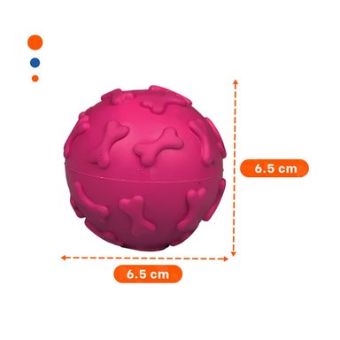 PACK2 JUGUETE CANINO PET PARA ACTIVIDAD FISICA CON HUESITOS FUCSIA Y+PAPEL REGALO - 4