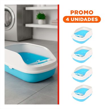 PACK4 ARCA DE ARENA SEMI ALTA Y AMPLIA 37,7X50X21CM CELESTE Y+REGALO STICKER - 1