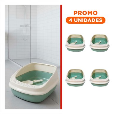 PACK4 ARCA DE ARENA SEMI ALTA Y AMPLIA 37,7X50X21CM CELESTE Y+REGALO STICKER - 1