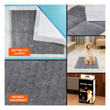 PACK4 EMPAPADOR CANINO 60X45 CM TALLA M 50 UNIDADES NEGRO Y+REGALO STICKER - 2