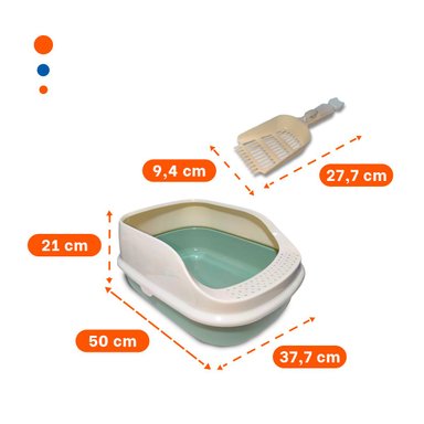 PACK12 ARCA DE ARENA COMODA Y PRACTICA PARA MASCOTAS 37,7X50X21CM CELESTE - 4