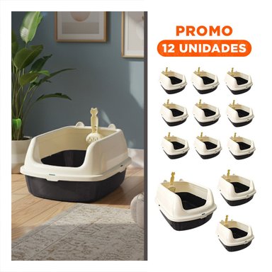 PACK12 CUBETA DE ARENA MODERNA Y PRACTICA 37,7X50X21CM CELESTE Y+REGALO STICKER - 1
