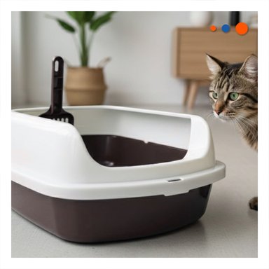 DEPOSITO DE ARENA ESPACIOSO Y COMODO PARA MASCOTAS 37,7X50X21CM CELESTE - 2