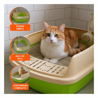 PACK4 BANDEJA SANITARIA ABIERTA PARA HIGIENE DIARIA DE GATOS VERDE LIMÓN - 5