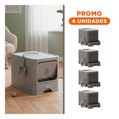 PACK4 CAJON DE ARENA ABIERTO CON PALA PARA LIMPIEZA RAPIDA VERDE LIMÓN Y+REGALO STICKER - 1