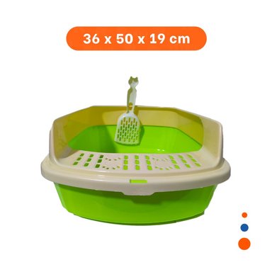PACK2 BANDEJA SANITARIA ABIERTA CON PALA PARA GATOS VERDE LIMÓN - 4