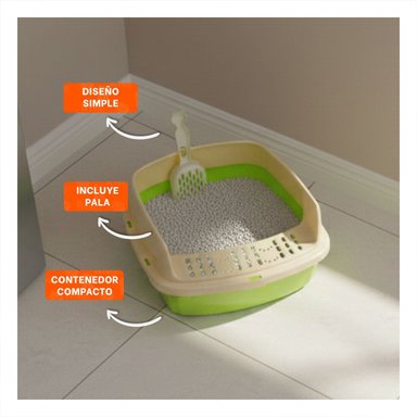 PACK2 BANDEJA SANITARIA ABIERTA CON PALA PARA GATOS VERDE LIMÓN - 5