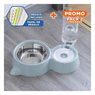 PACK2 OPCION PARA MASCOTA 2 EN 1 CON OREJITAS PARA CASA CELESTE Y+PAPEL REGALO - 1