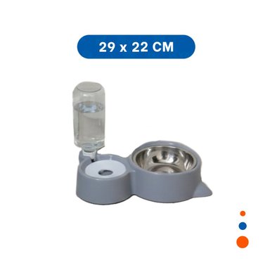 BASE DE ALIMENTACION 2 EN 1 CON OREJITAS PARA MASCOTA CELESTE Y+LIGAS REGALO - 4