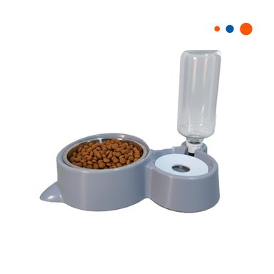 CONTENEDOR PARA MASCOTA 2 EN 1 CON OREJITAS PARA USO EN CASA CELESTE Y+REGALO STICKER - 3