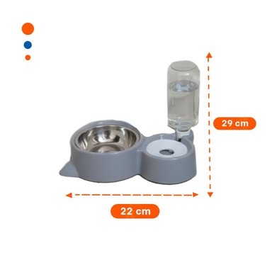 CONTENEDOR PARA MASCOTA 2 EN 1 CON OREJITAS PARA USO EN CASA CELESTE Y+REGALO STICKER - 4