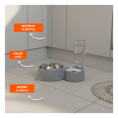 CONTENEDOR PARA MASCOTA 2 EN 1 CON OREJITAS PARA USO EN CASA CELESTE Y+REGALO STICKER - 5