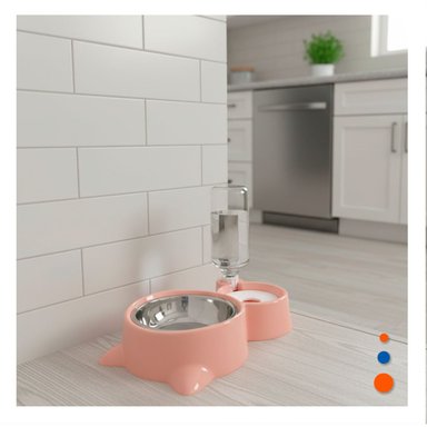 PACK6 ESTILO DE ALIMENTACION 2 EN 1 CON OREJITAS PARA MASCOTA CELESTE Y+PAPEL REGALO - 5