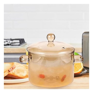 CACEROLA CON TAPA DE BOROSILICATO 1,5L EN MARRON TRANSPARENTE PARA ORGANIZACION - 2